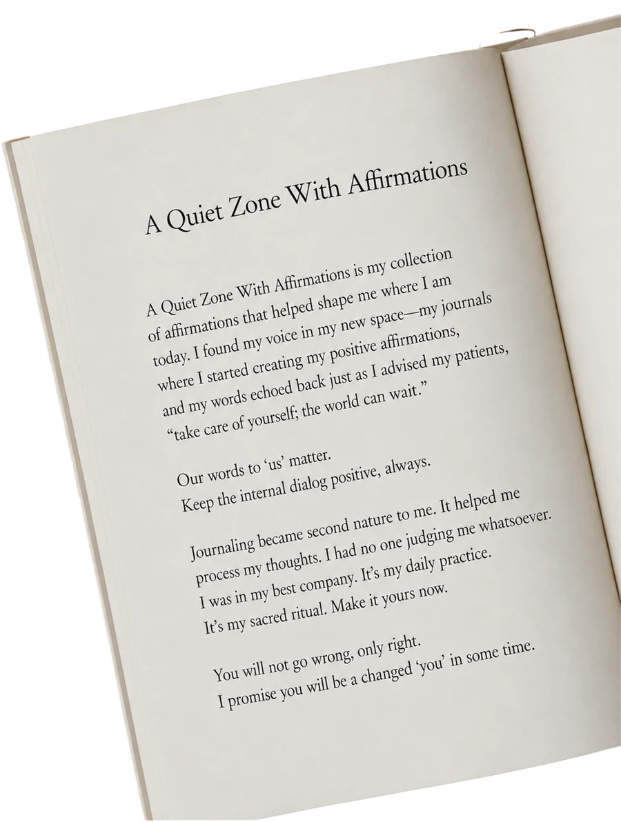 Open copy of A Quiet Zone With Affirmations