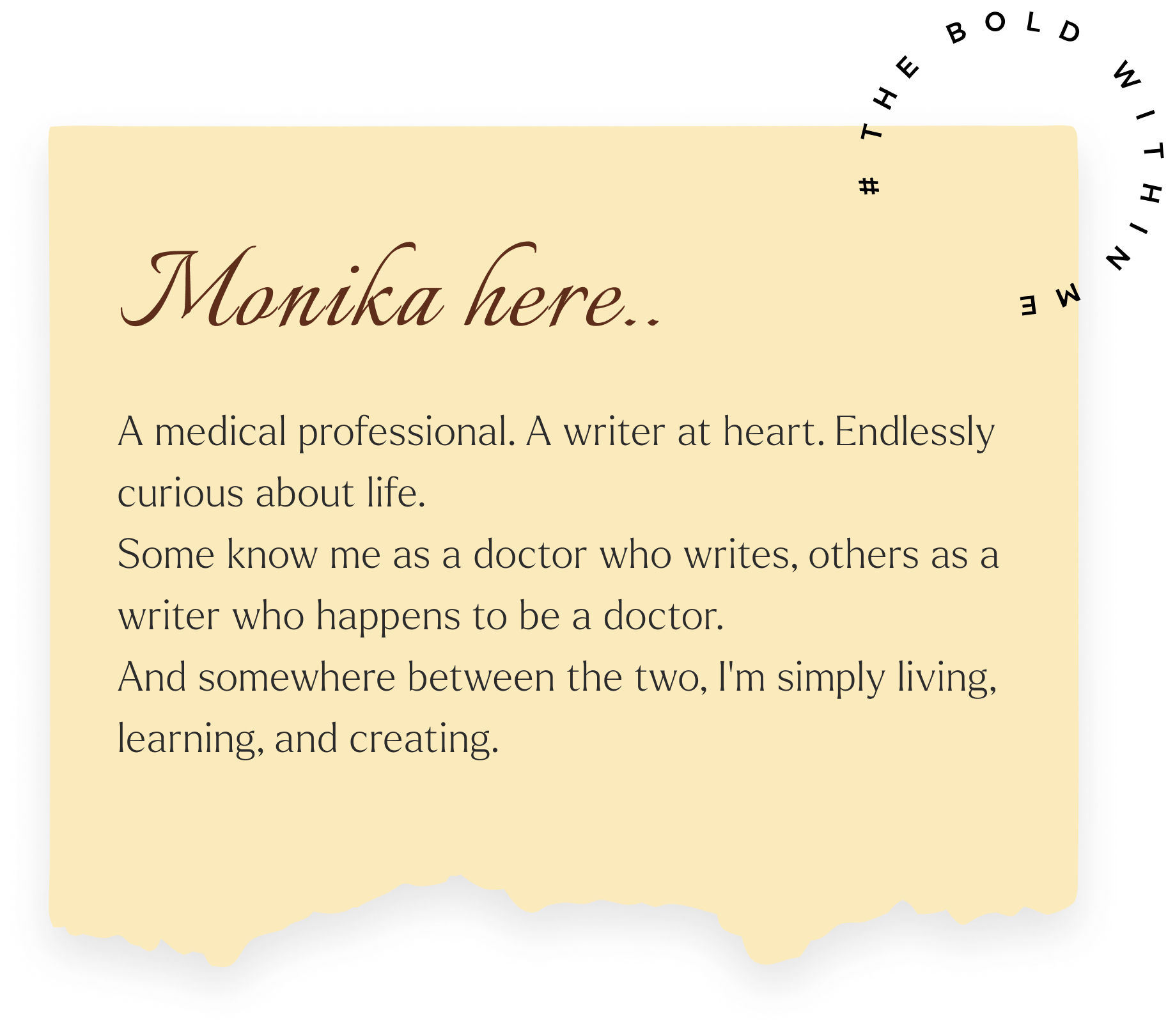 Monika here note